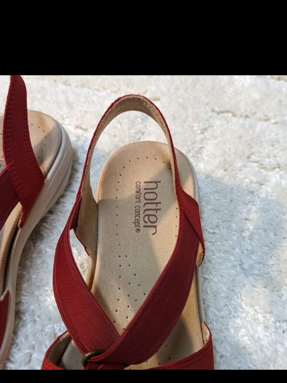 Hannah Red Floral Slingback Comfort Sandal, Sz 7 - Picture 4 of 9